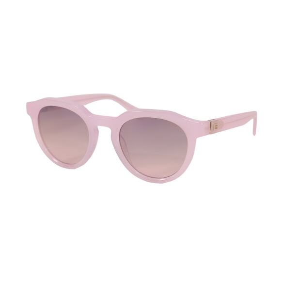 GUESS Round Womens Sunglasses - Frosted Light Pink/Bordeaux Pink Mirror - NWT - Picture 1 of 12